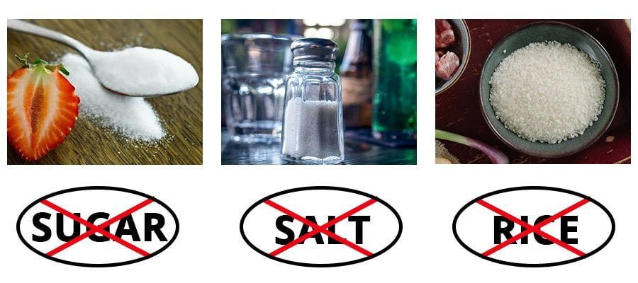 avoid salt sugar rice to reduce face fat